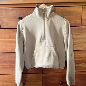 lululemon Women's Brushed Softstreme Half Zip Top Filbert Tan Size 2